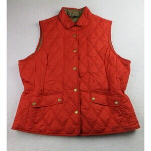 Eddie Bauer Vest‎ Womens 2XL Red Quilted Snap Front Outdoor Puffer Fall 13